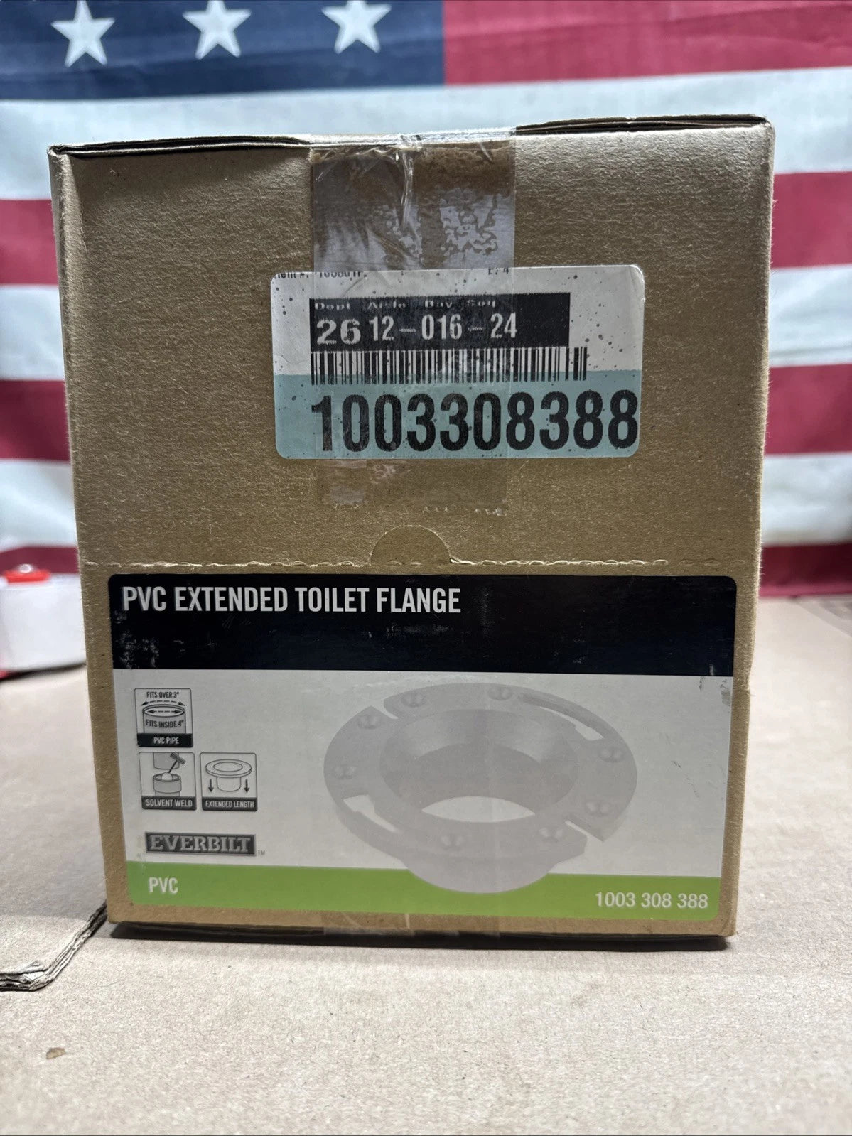 4pck 3" X 4" PVC CLOSET FLANGE NO PIPE STOP STANDARD PATERN New Open Box