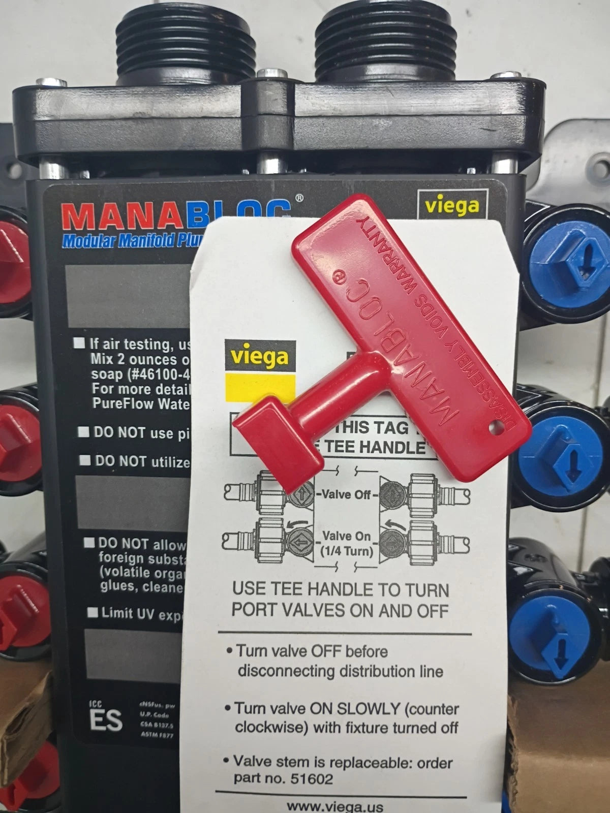 Viega Manabloc 1/2" Press x 24 Port Distribution Manifold 9 Hot 15 Cold 49620 OB