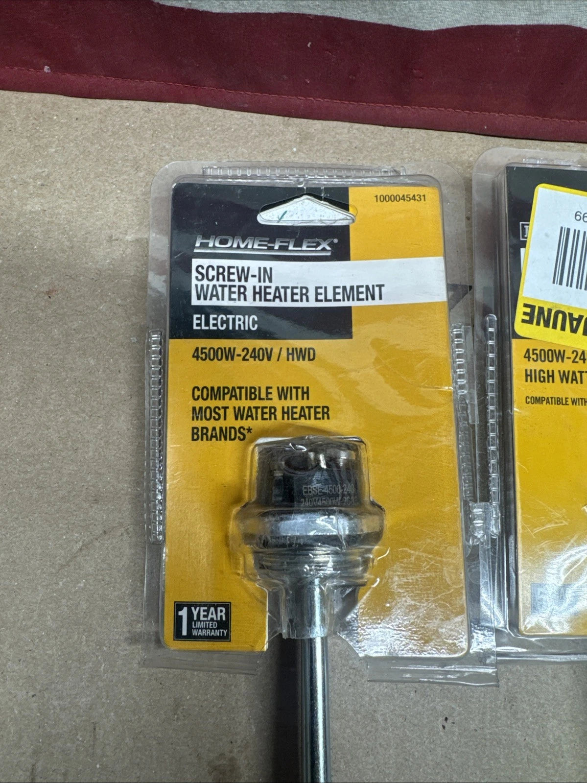 4-Pack Everbilt EBSE-4500-240 HWD Water Heater Element 4500W 240V, Open Box,
