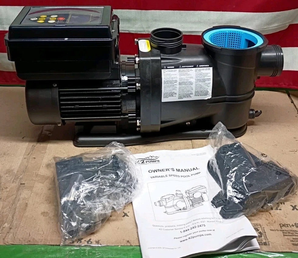 K2 Pumps Pool Pump 1.5 Hp Variable Speed 230 Volt Doe & Cec Compliant PARTS ONLY
