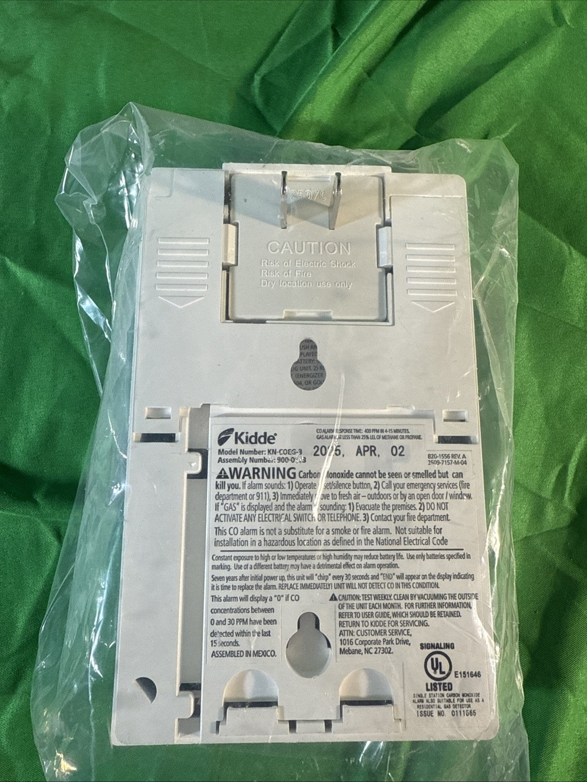 Kidde Nighthawk KN-COEG-3 Explosive Gas Alarm Carbon Monoxide Alarm Detector