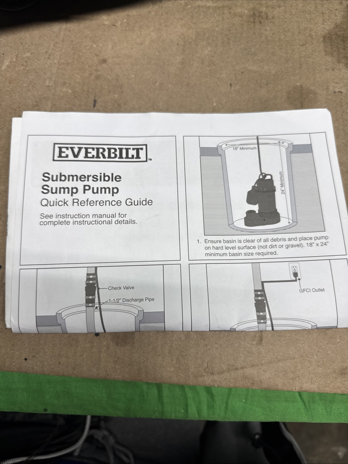 Everbilt 1/4 HP Aluminum Sump Pump w/ Tether Float Switch HDSP25W NEW OPEN BOX.