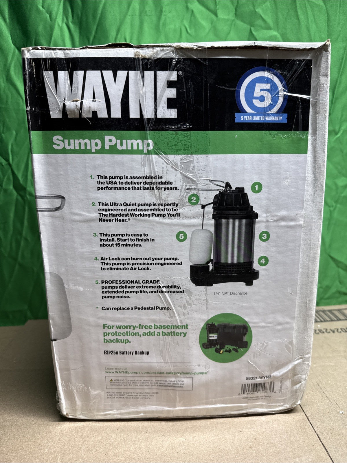 Wayne CDU1000 1 HP Stainless Steel Cast Iron Submersible Sump Pump