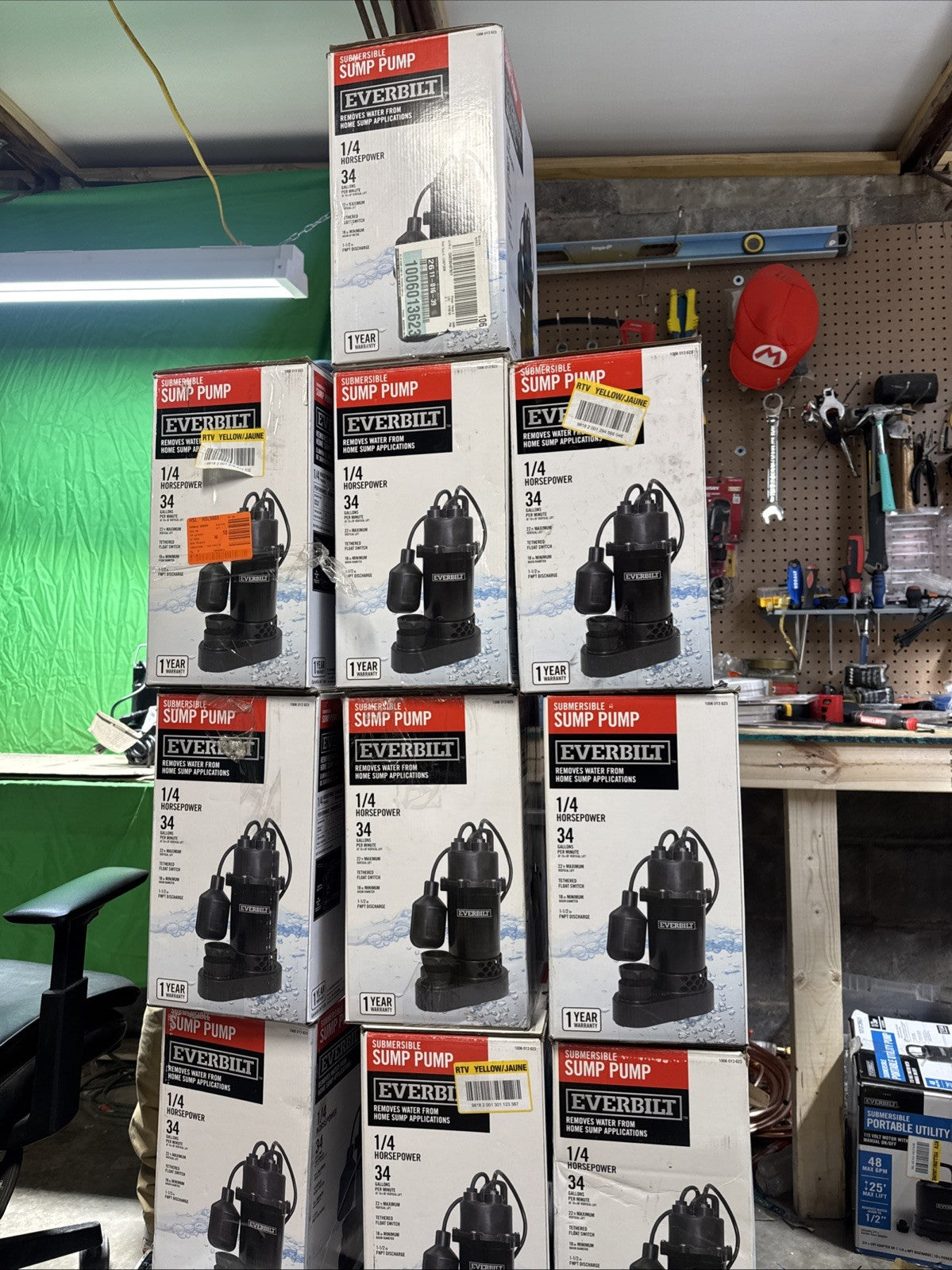 Everbilt 1/4 HP Aluminum Sump Pump w/ Tether Float Switch HDSP25W NEW OPEN BOX—-