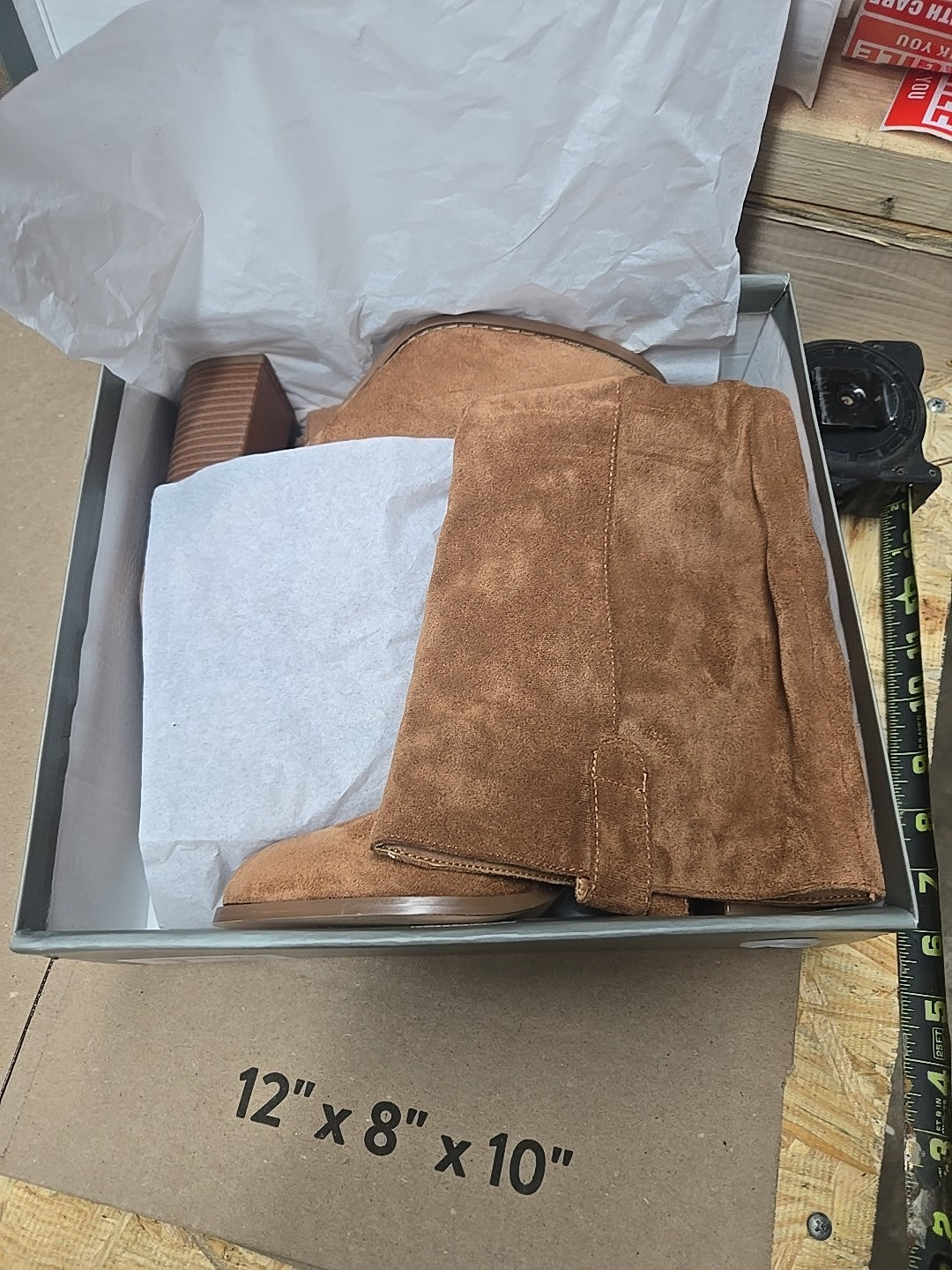 Suede Knee-High Boots Fall Boot For Women Chunky Block High Heel Slouch Fashion