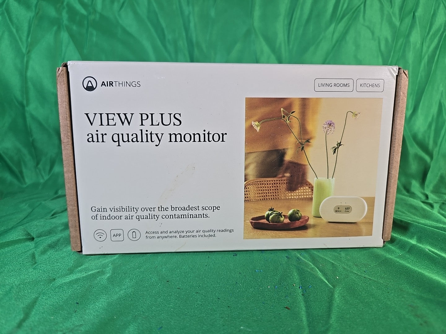 Airthings 2960 View Plus Radon & Air Quality Monitor White Wi-Fi Battery Powered