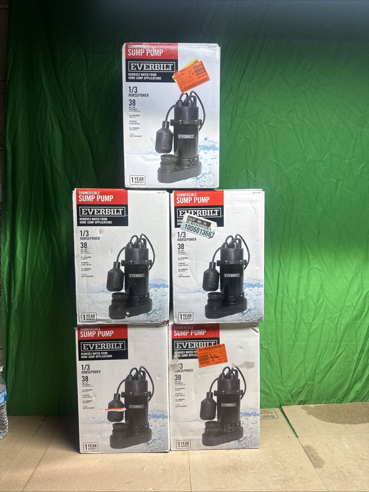 Everbilt 1/3 HP Corrosion Resistant Aluminum Sump Pump w/ Tether Switch NEW OB.