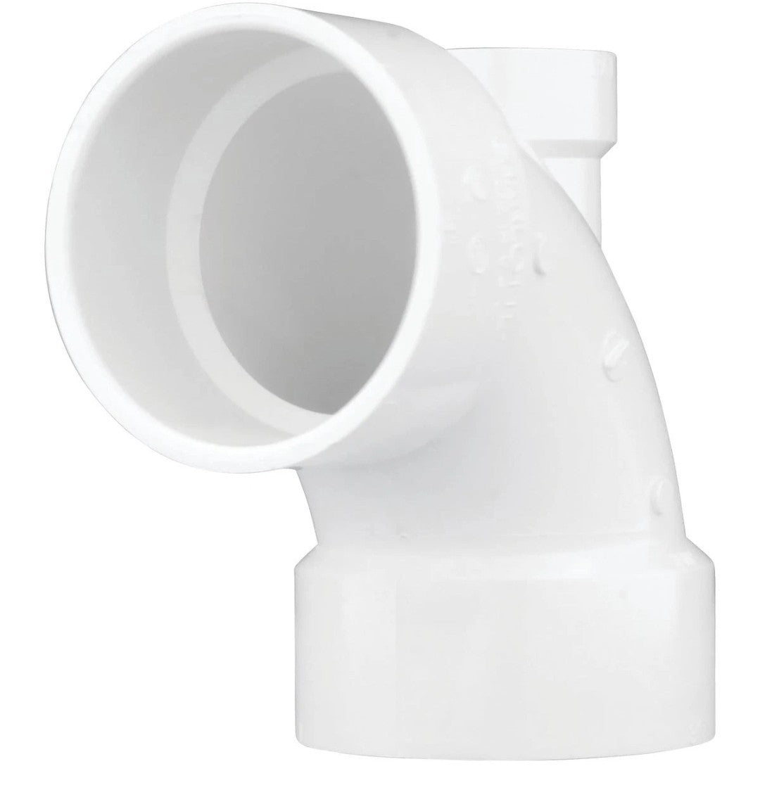 Schedule 40 DWV PVC Lowheel Inlet Elbow, 3 x 3 x 1-1/2 In. - PVC 00303 0600HA