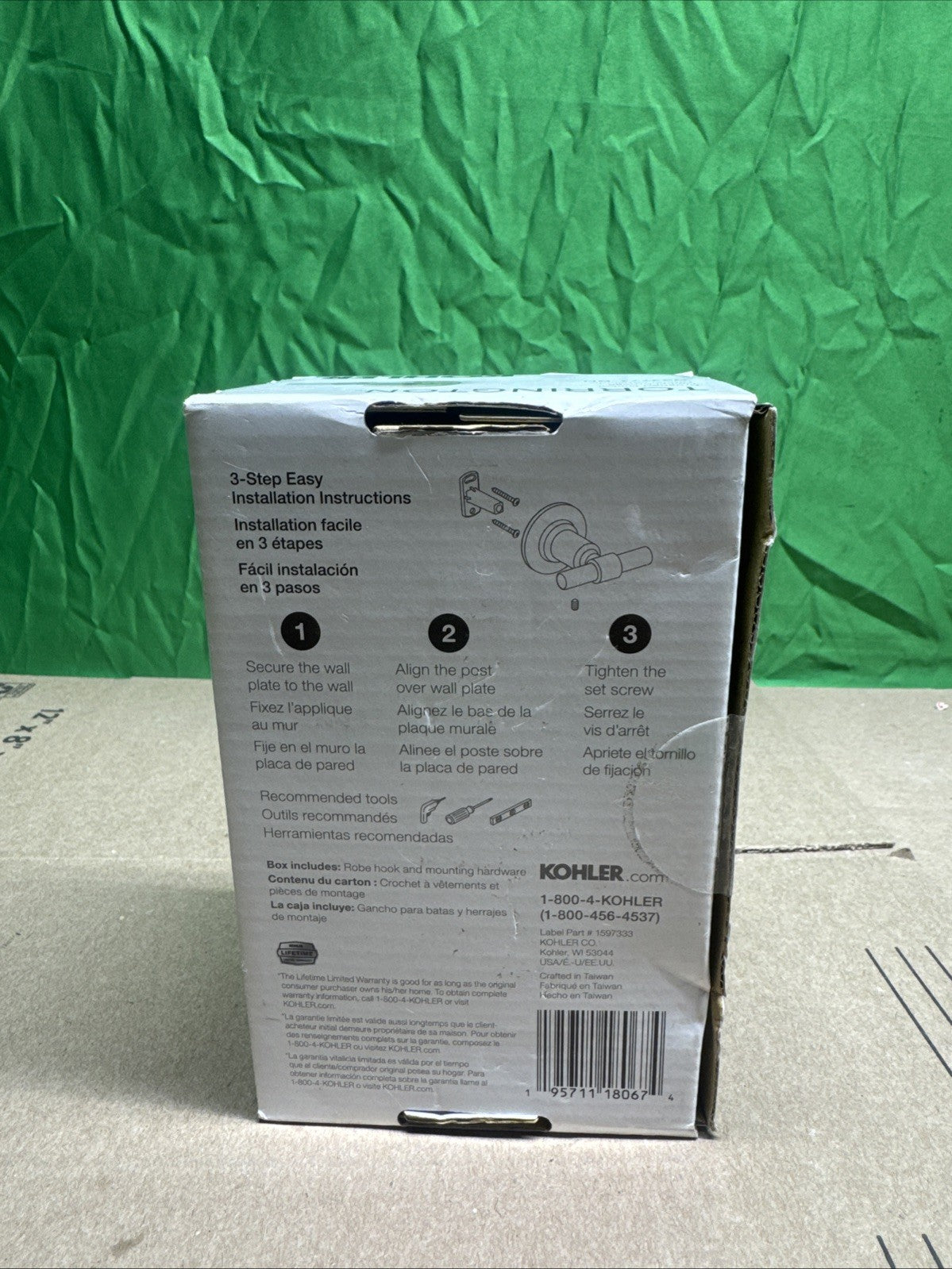 KOHLER Torrington Wall Mounted Knob Robe/Towel Hook in Vibrant Brushed Nickel