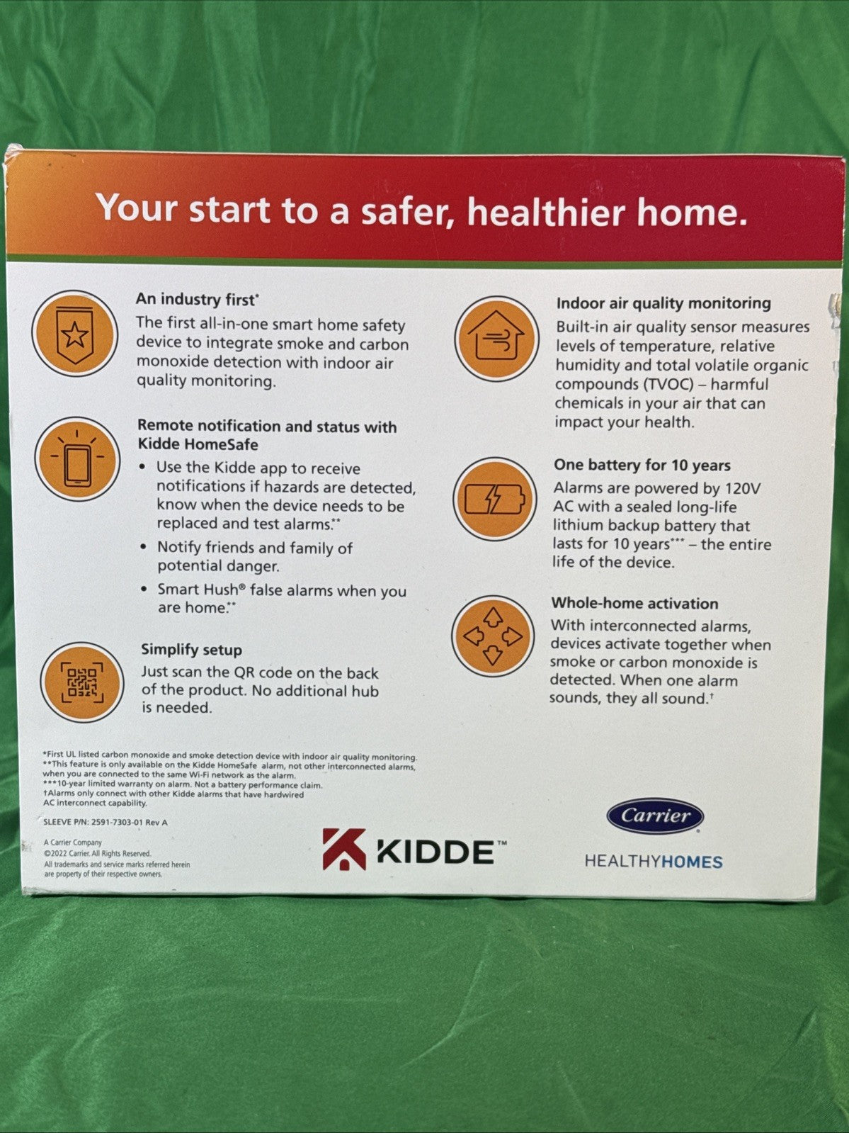 Smart Hardwired Smoke and Carbon Monoxide Detector, Indoor Air Quality Monitor a