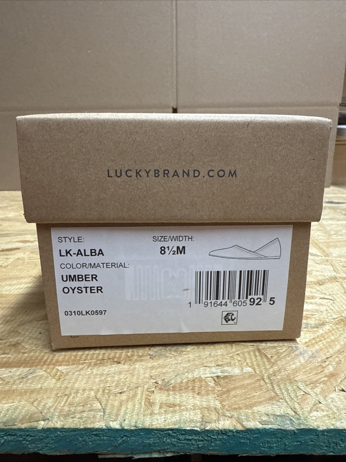 Lucky Brand Womens Size 8.5 Leather Brown Ballet Flats Alba Umber Oyster