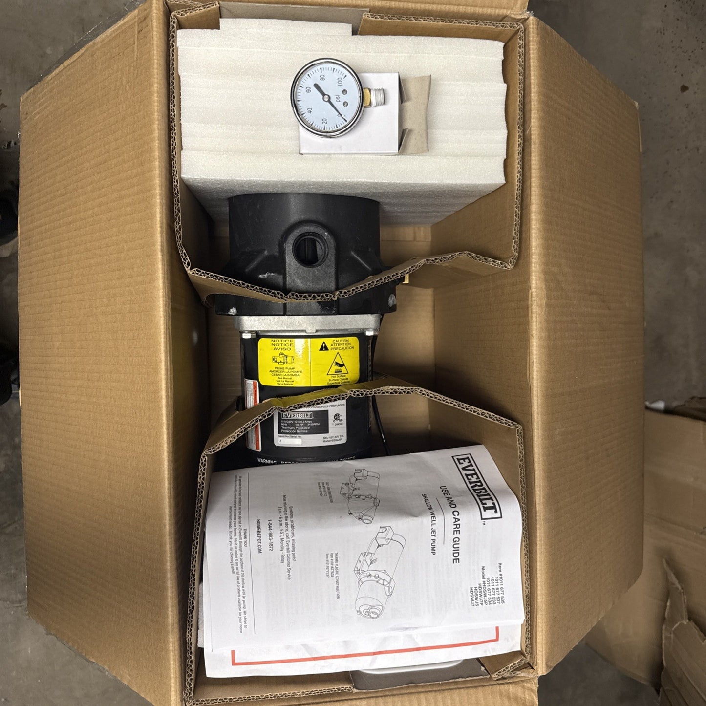 Everbilt 1/2 HP Shallow Well Jet Pump 1011677535 *Read Description