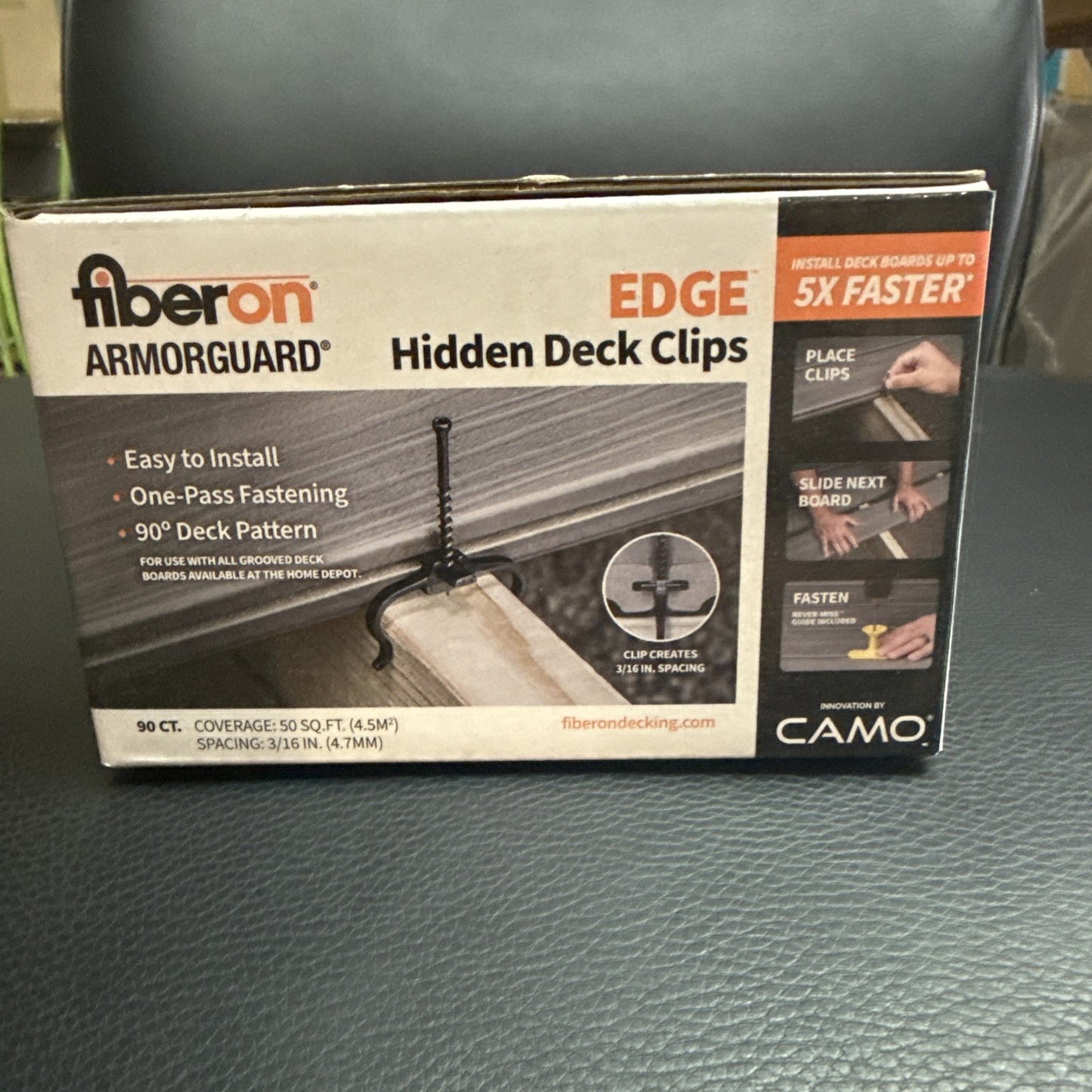 Fiberon ArmorGuard EDGE Hidden Deck Clip - 90-Count