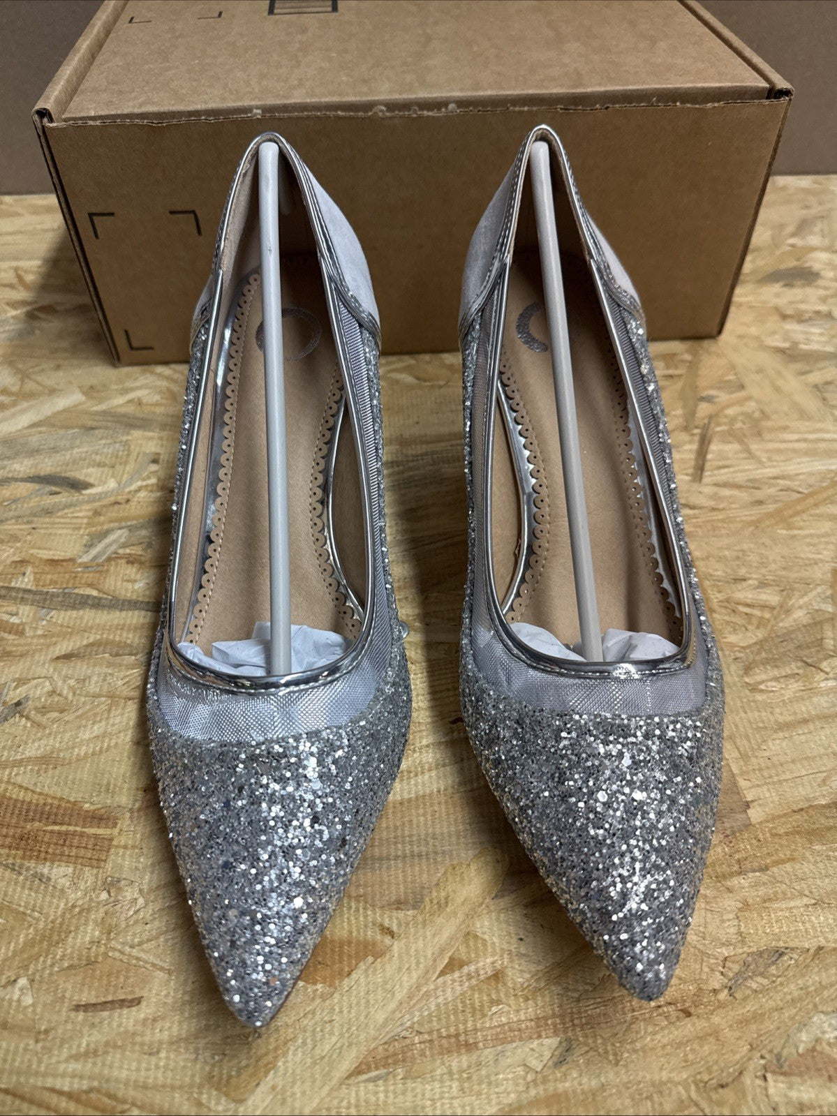 Journee Collection Kalani Glitter Pump Grey Silver Size 12