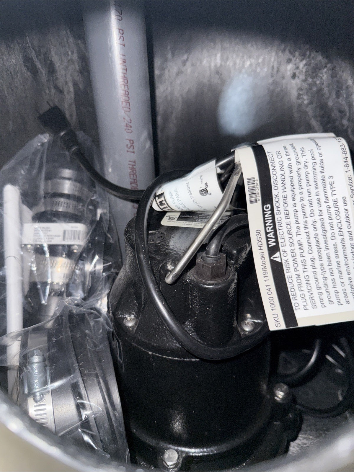 Everbilt THD1095 3/10 HP Pre-Plumbed Sump Pump System