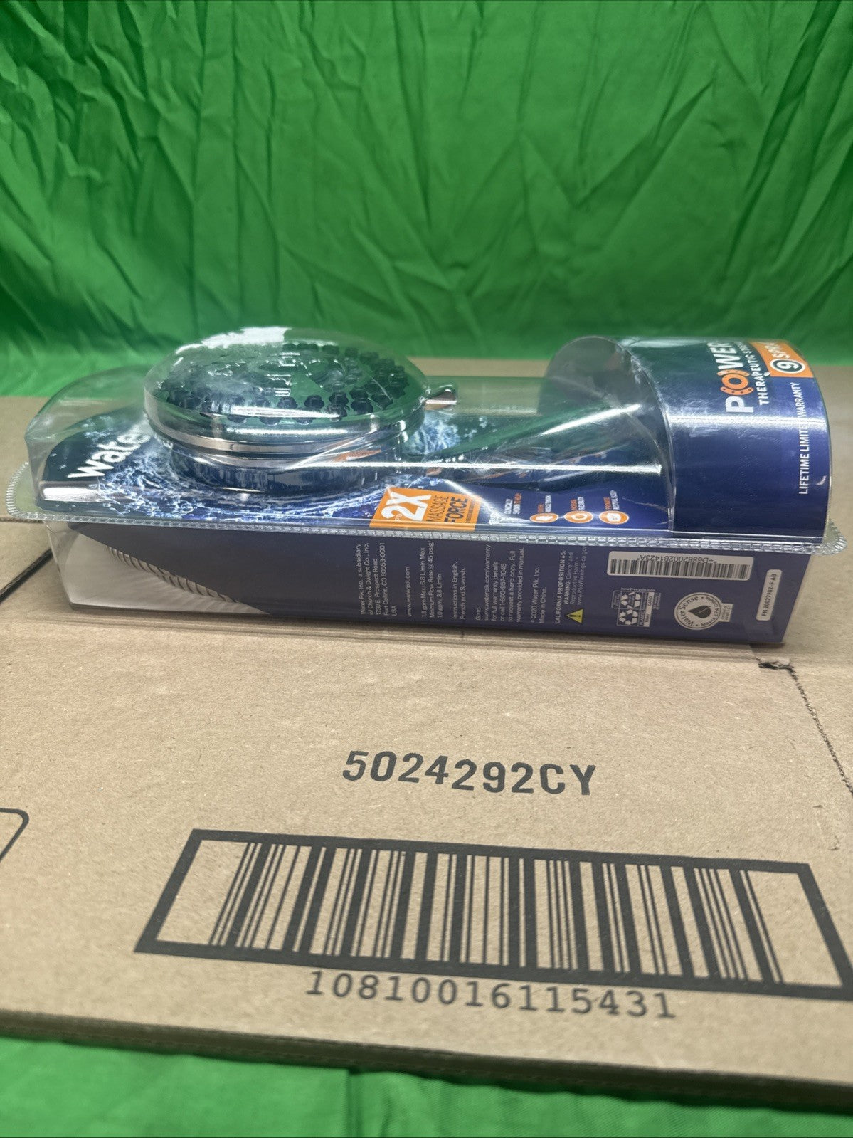 Waterpik PowerPulse 9-Spray Wall Mount Handheld Shower Head Chrome-SEALED!