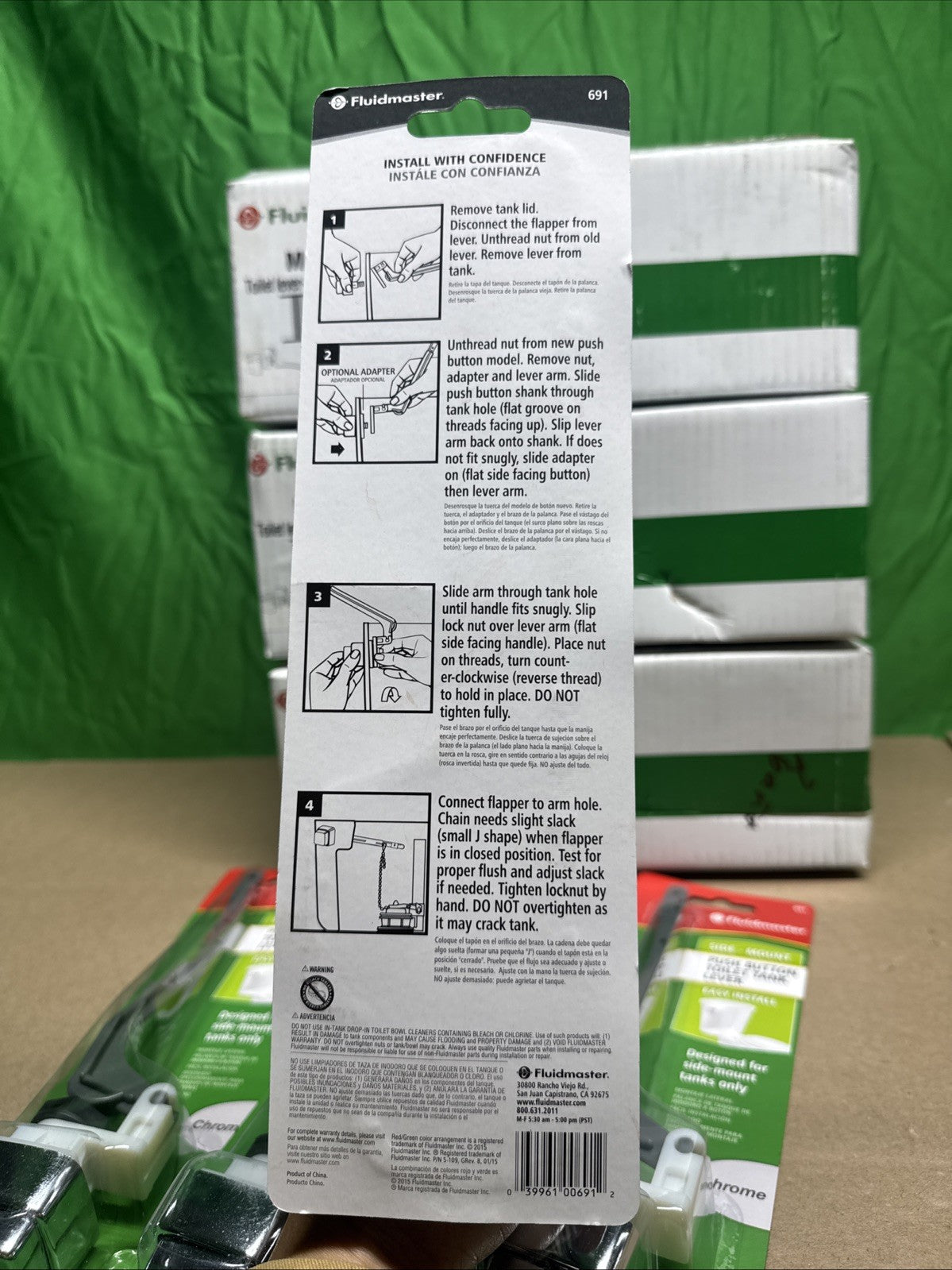 12 Fluidmaster 691 Chrome Plastic Adjustable Replacement Flush Lever Push Button