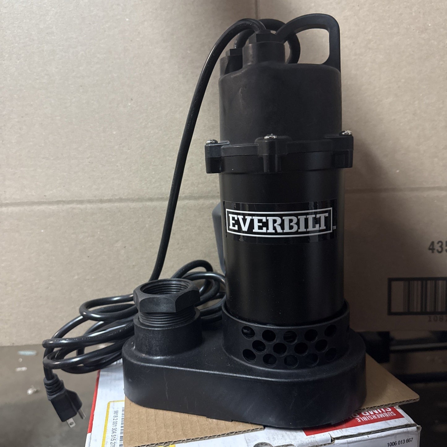 Everbilt 1/3 HP Corrosion Resistant Aluminum Sump Pump w/ Tether Switch NEW OB