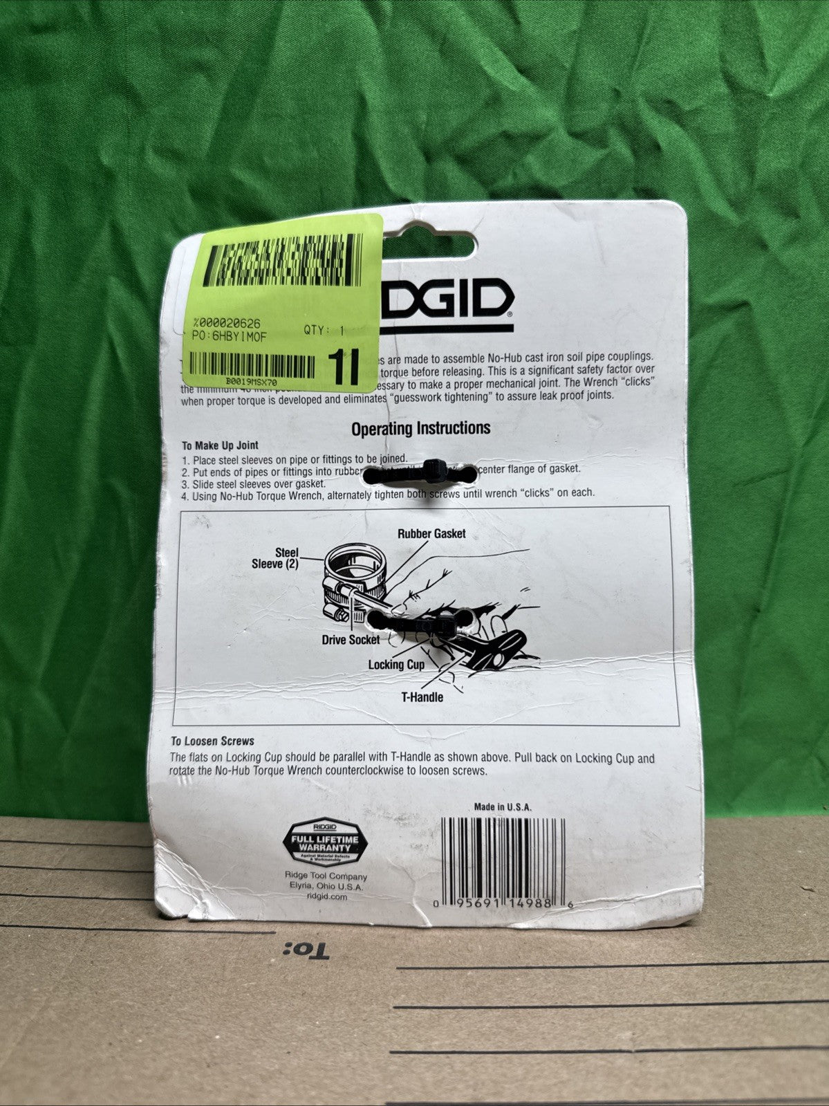 RIDGID 3/8" Torque Wrench, 80 lb-in Torque - 14988