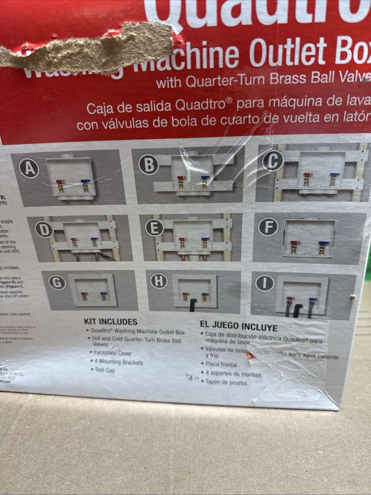 "Washing Machine Outlet Box'' Oatey Quadtro 4 Options Model 38529 NIB "COMPLETE"