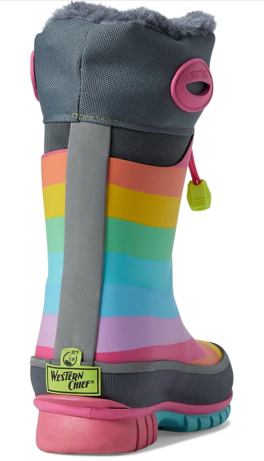 Westernchief unisex children’s Size 1 Winterprene Cold Weather Boot Snow Rainbow