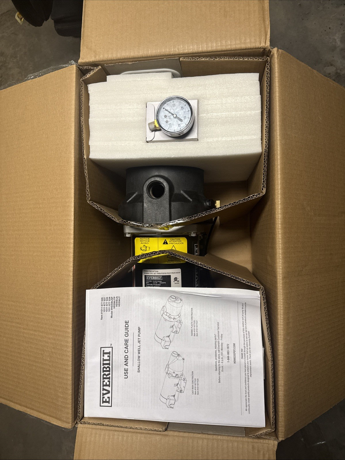 Everbilt 1/2 HP Shallow Well Jet Pump 1011677535 Read Description*