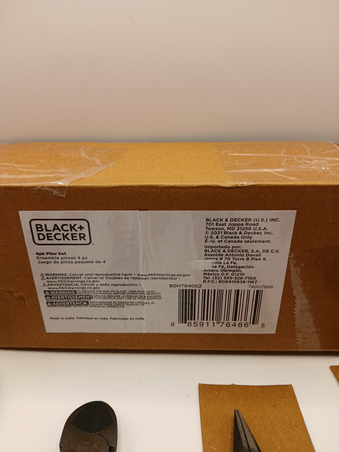 (4 pack) BLACK+DECKER Plier Set, (BDHT84002)