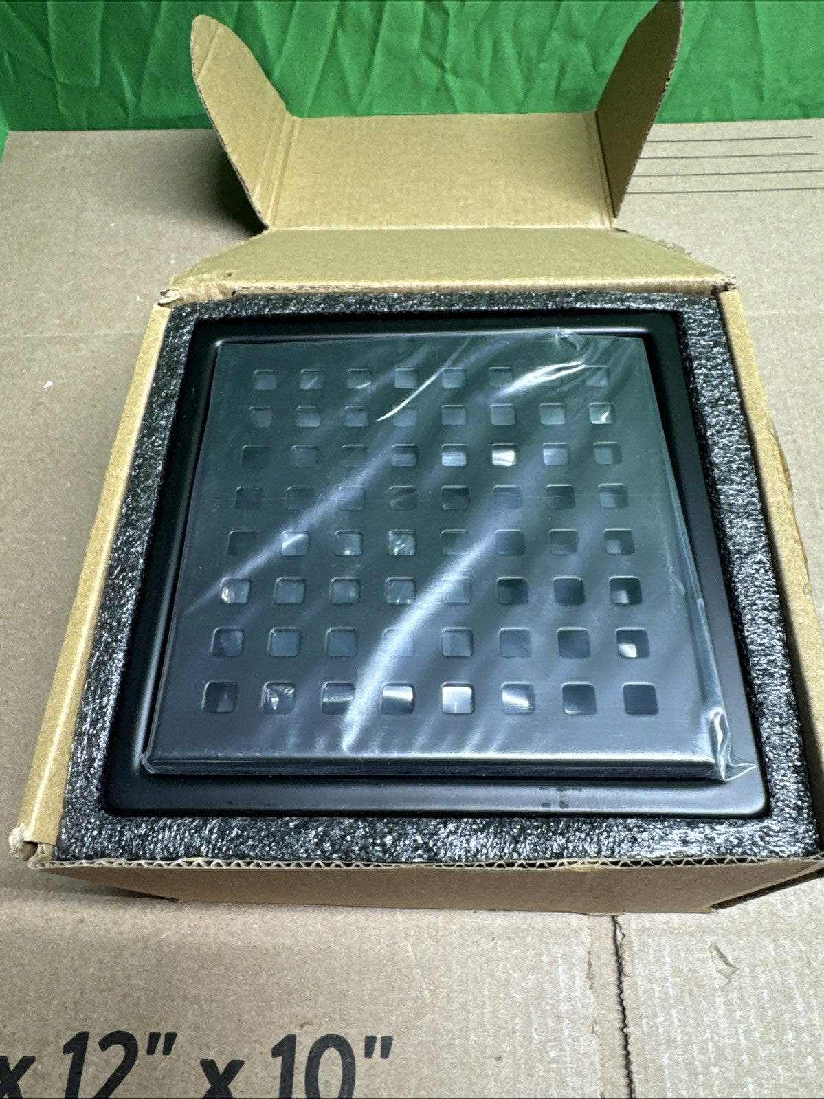 Shower Floor Drain with Flange,Quadrato Pattern Grate Removable 6 Inch Square...