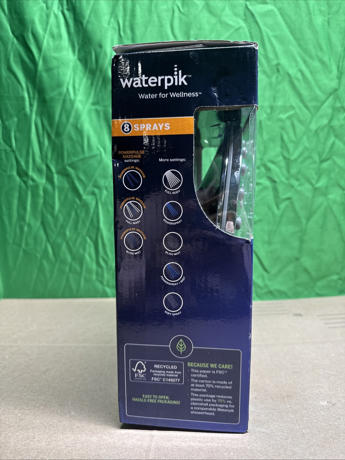 Waterpik 8-Spray Patterns Wall Mount Rain Fixed Shower Head Chrome YPW-833E