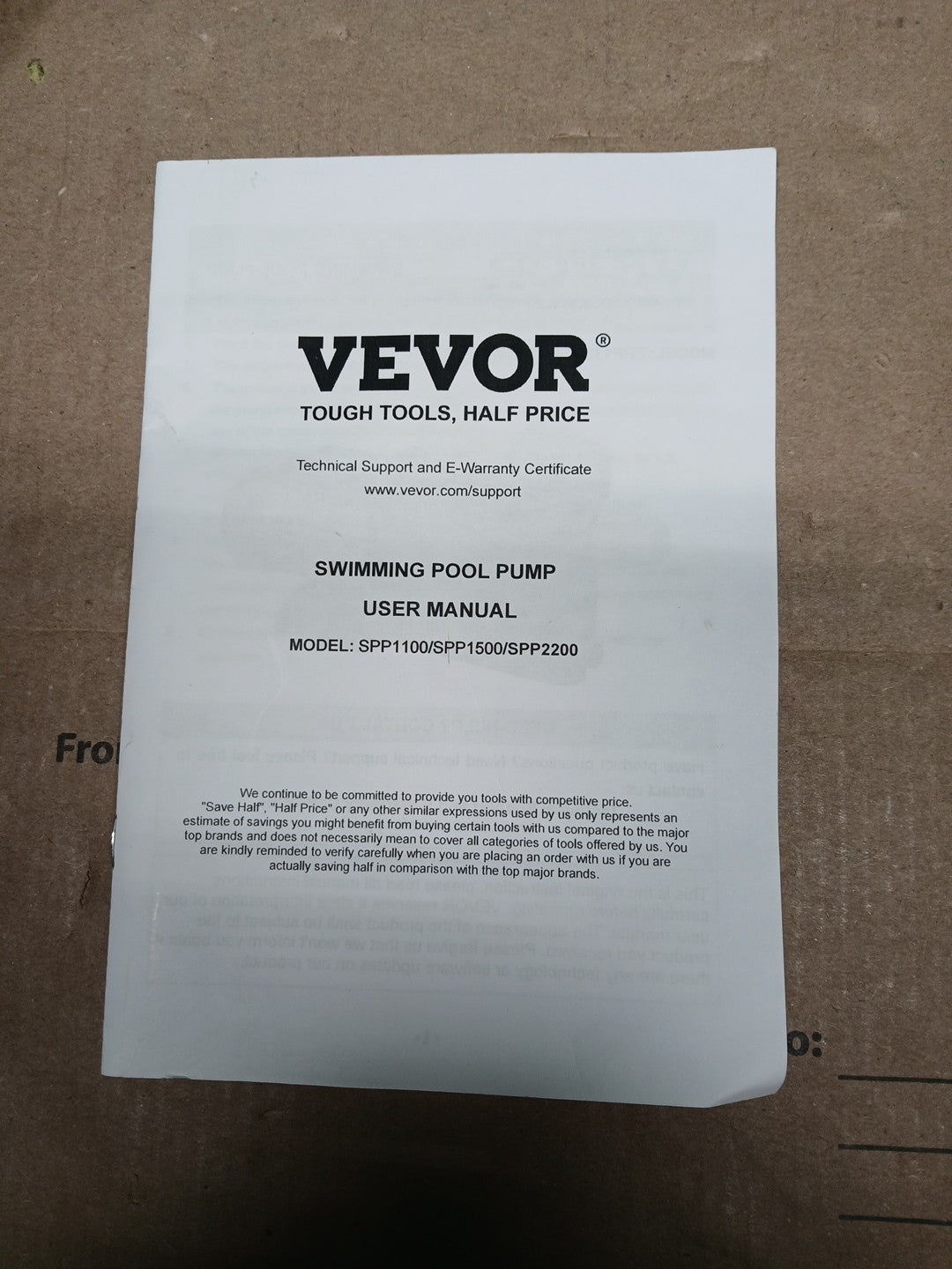 VEVOR Above Ground Pool Pump, 1.5HP, Self Priming Single Speed Swimming Pool...