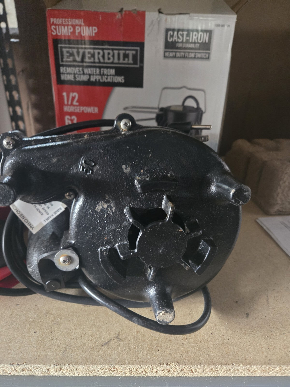 Everbilt HDS50 1/2 HP Cast Iron Sump Pump - 63 GPM 1000 041 120 Float Switch