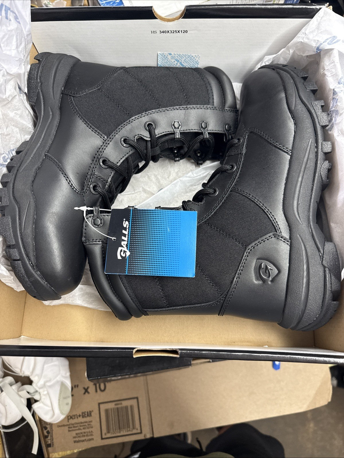 Galls 8" Duty Work Boots Men's Sz 9M Black Leather Soft Toe Tactical Lace Up