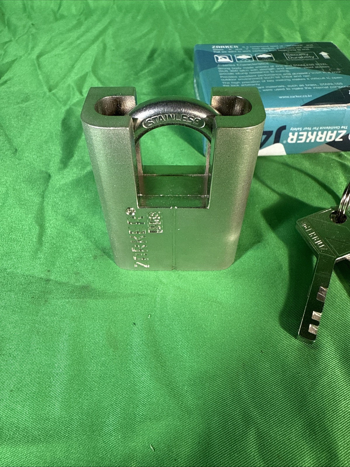 Zarker J45S keyed Padlock, Heavy Duty Stainless Steel Shackle Lock, 3 Keys, W...