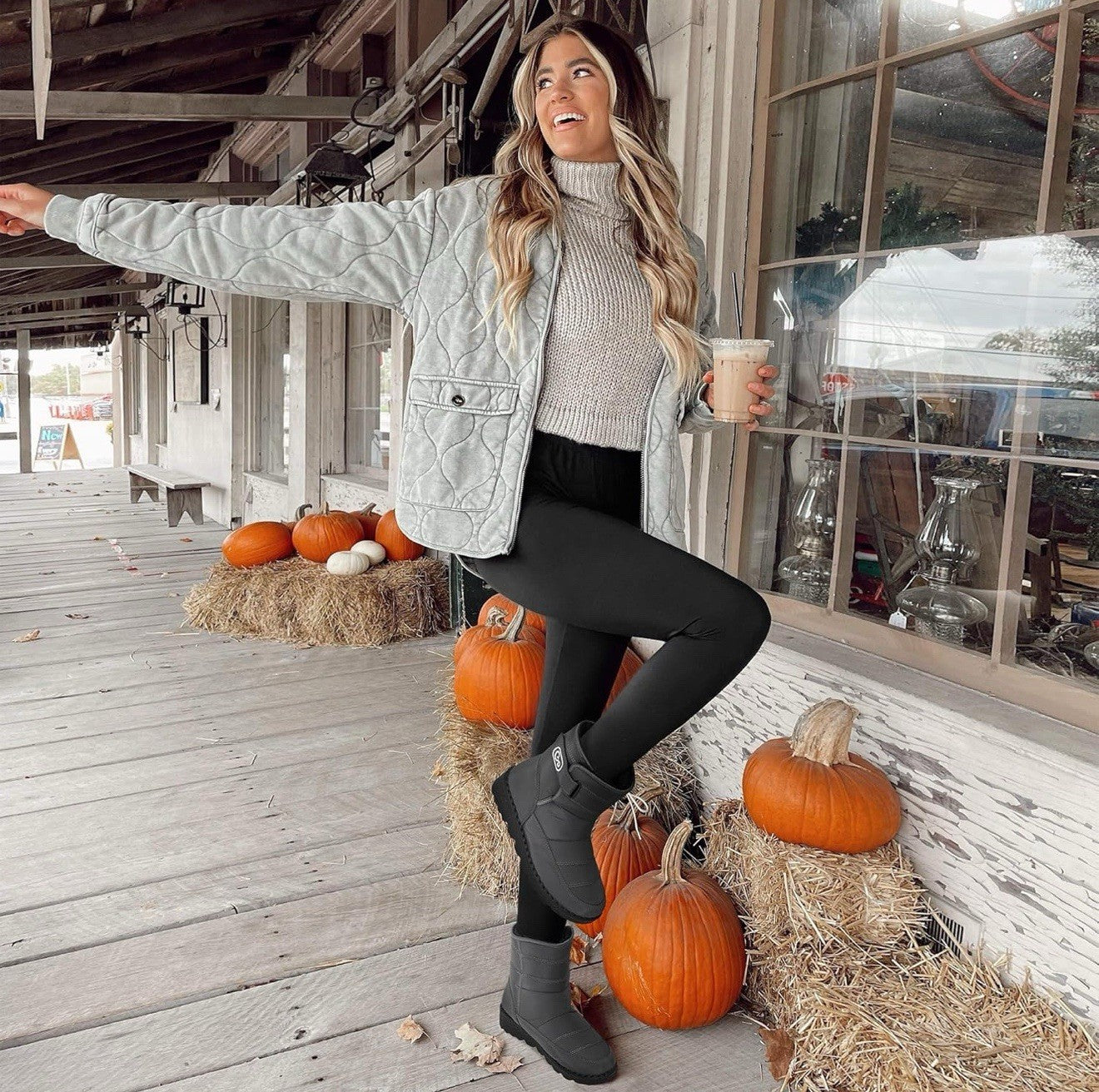 Ablanczoom Women’s Winter Boots Size 10.5 42EU Fur Lining Nonslip