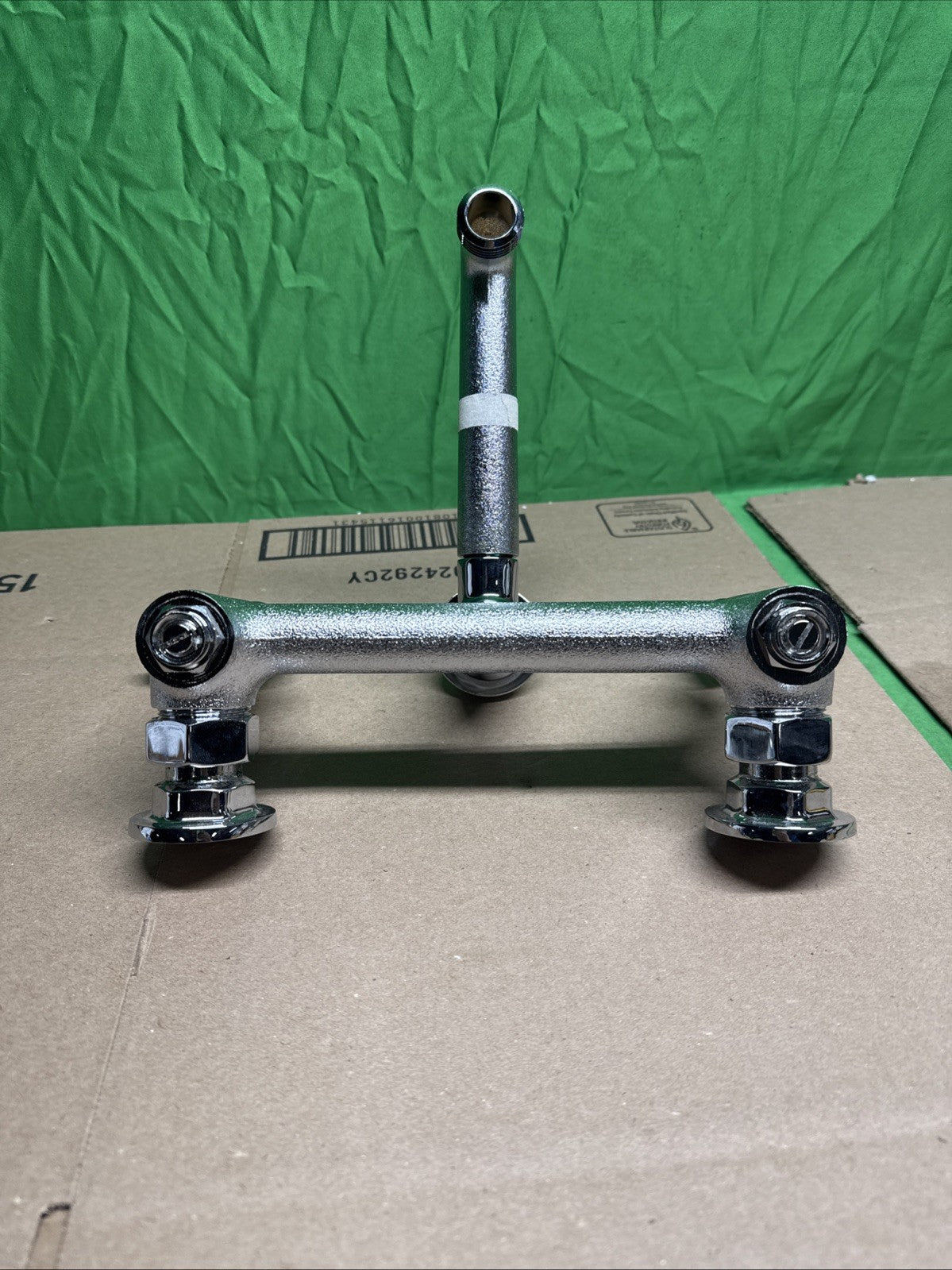 T&S Brass Service Sink Faucet Wall Mount 8" Center Built In Stop Chrome Industri