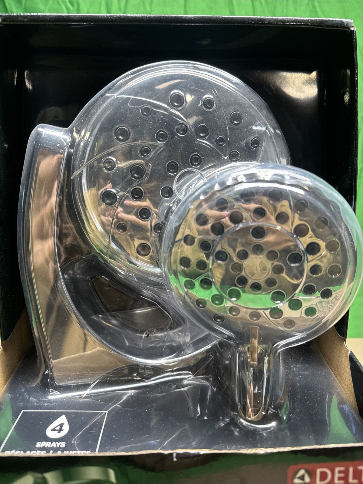 DELTA HydroRain® 4-Setting Two-In-One Shower Head in Chrome 75403- NEW