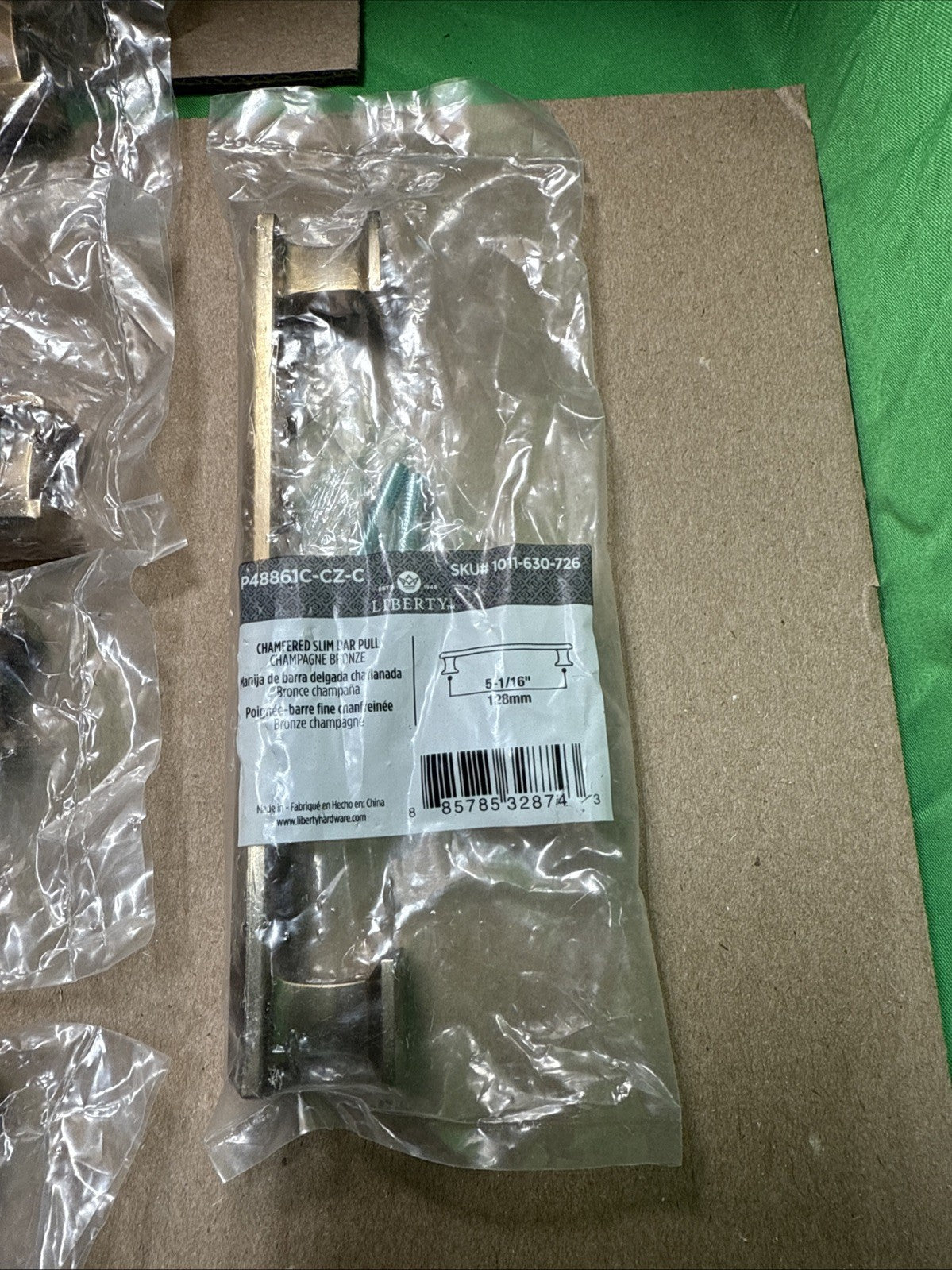 NEW 15 PACK Liberty Chamfered 5-1/16”Slim Bar Drawer Pull Champagne Bronze B200