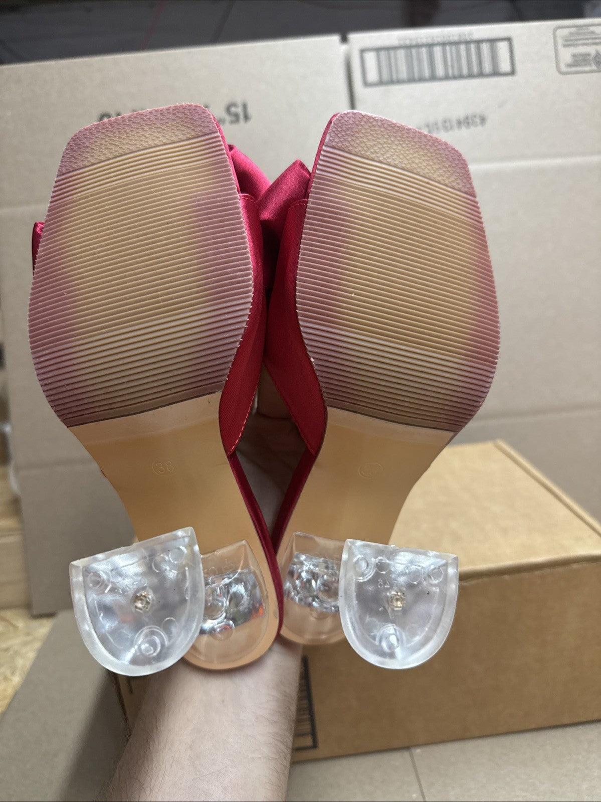 Liuruijia Women’s Size 7 bow high heels mules dress sandals slip on shoes