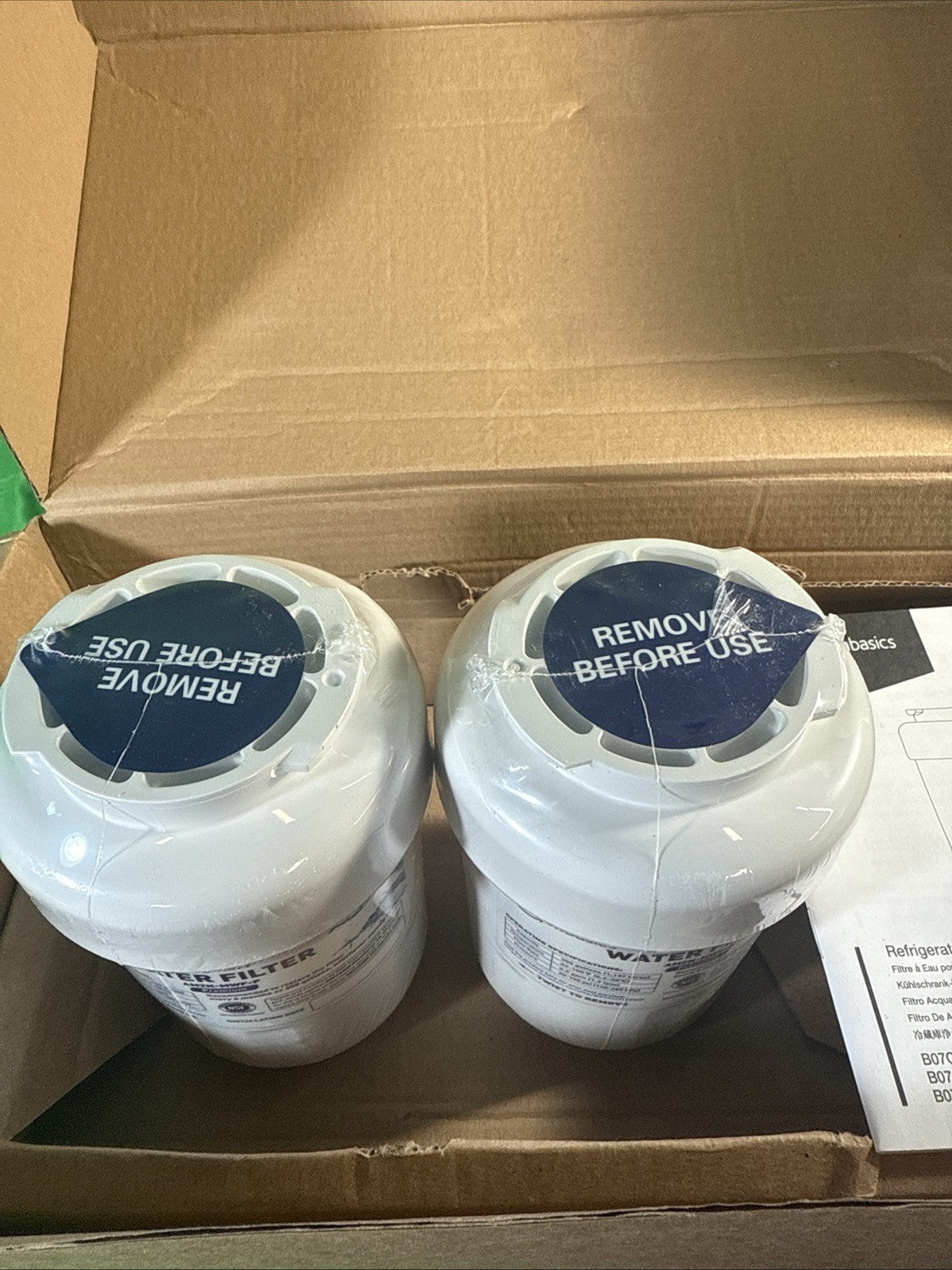 2 pk Amazon Basics Premium replacement GE MWF Refrigerator Water Filter Sealed!