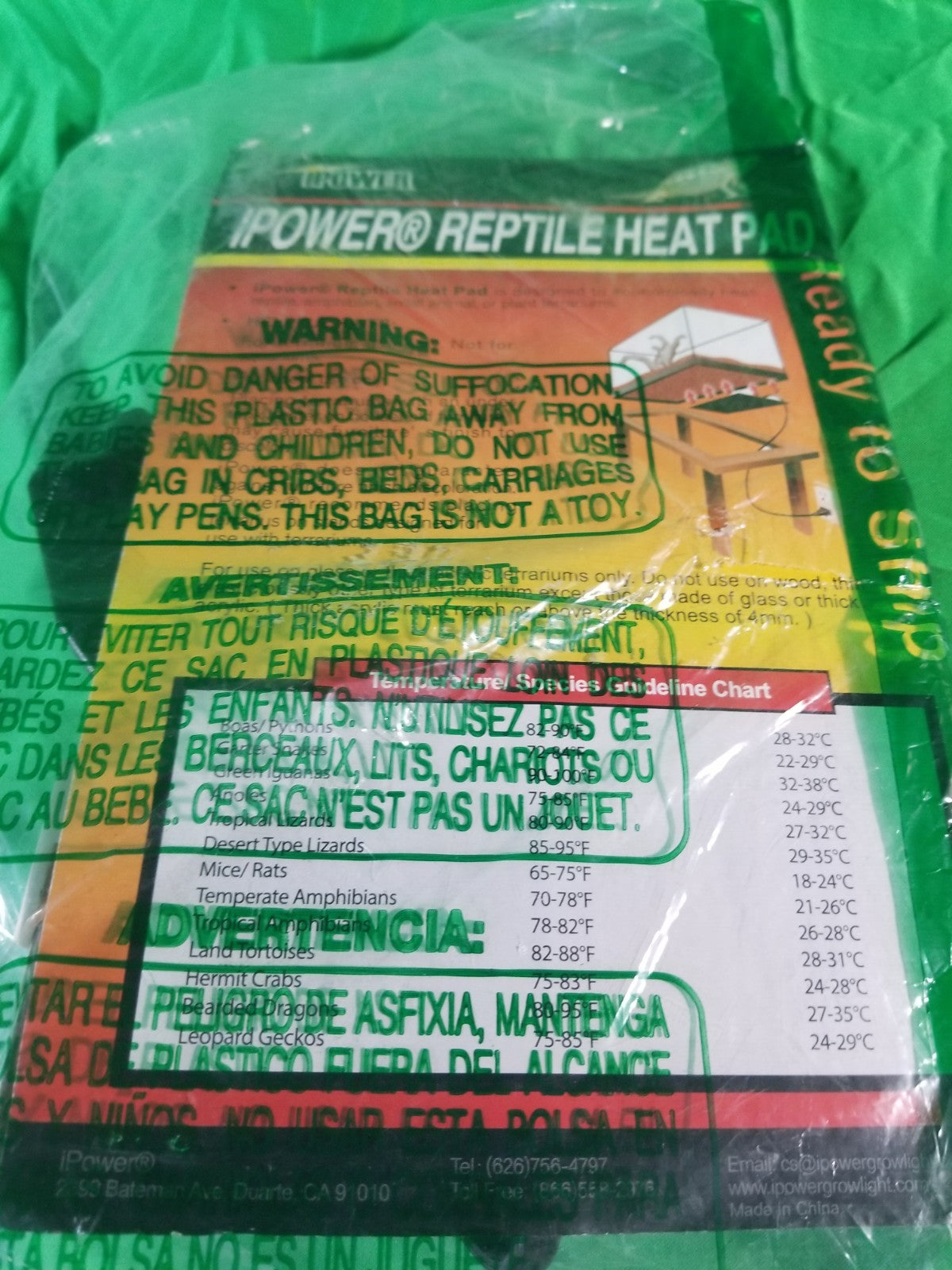 Ipower Reptile Heat Pad 8X12 Inch 16W under Tank Terrarium Warmer Heating Mat