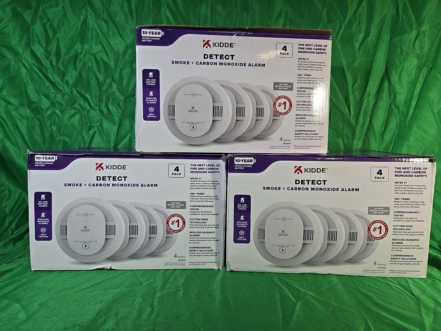 Kidde 30CUD10 Smoke & Carbon Monoxide Detector, 10-Year Battery, 4 Pack, New