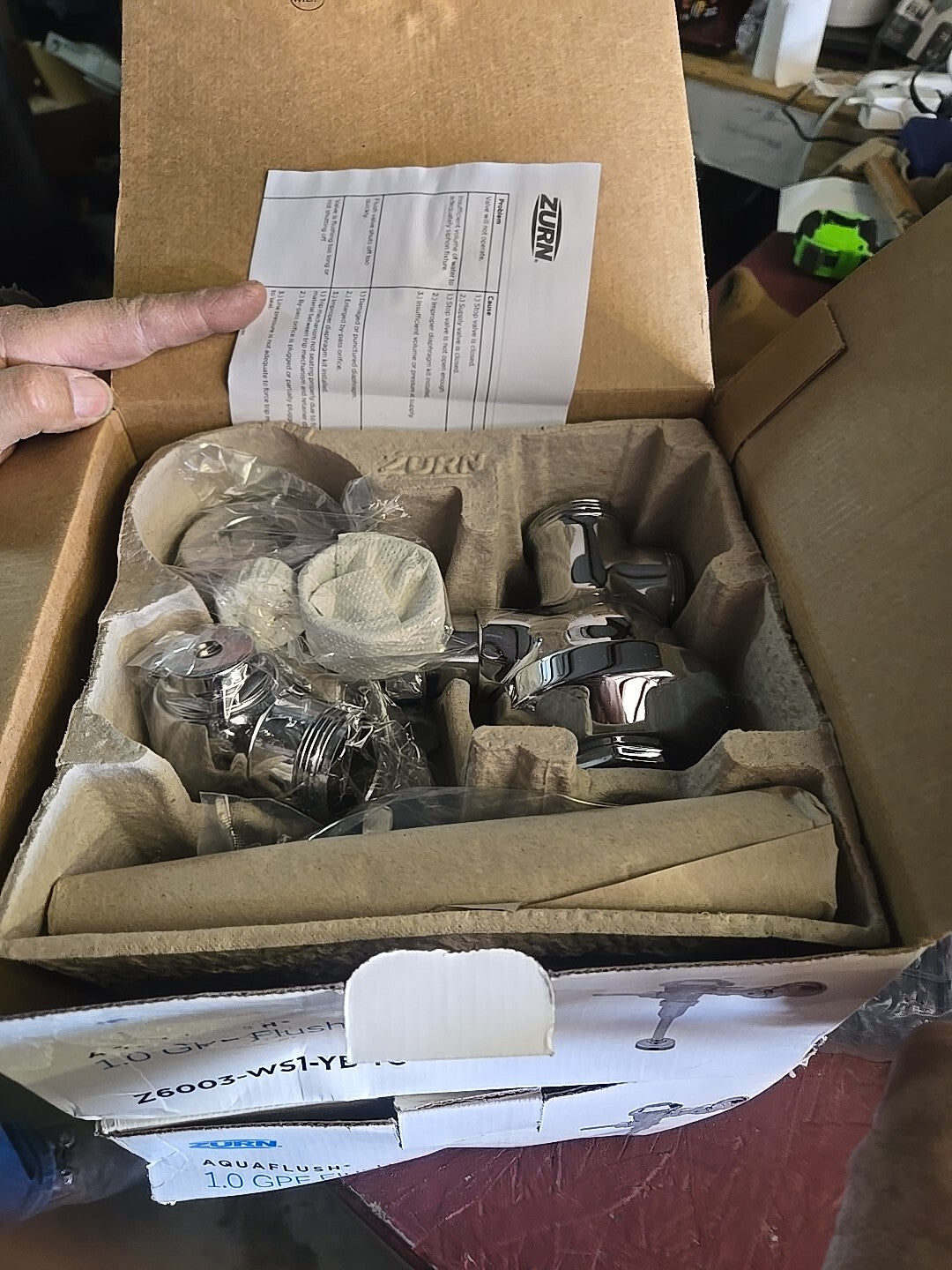 Zurn. flushometer Z6003-WS1-YB-YC Aquaflush Chrome Flush Valve 1.0 Gallon