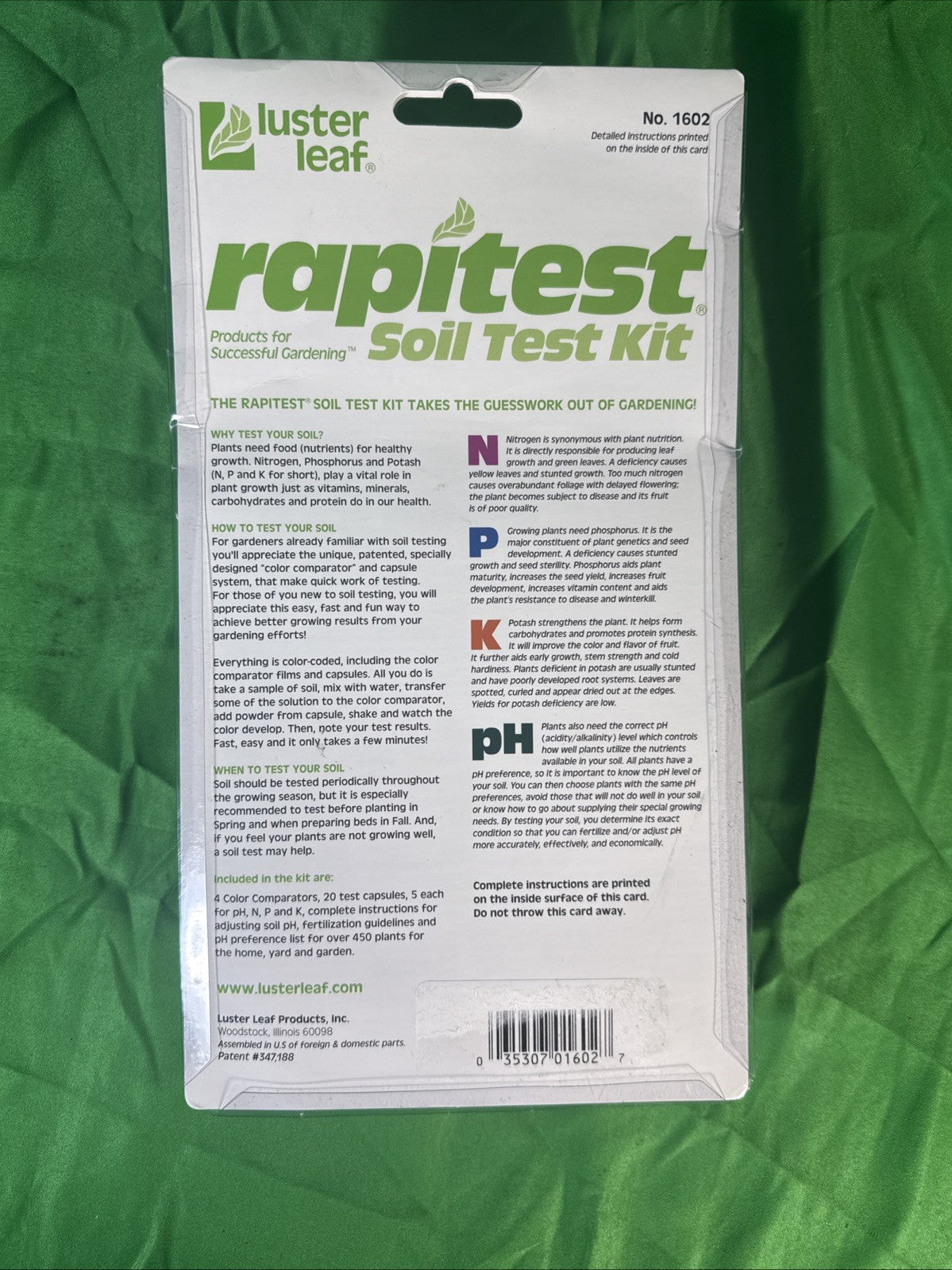 Luster Leaf 1602 Soil Kit, 20 Tests Soil Test Kit