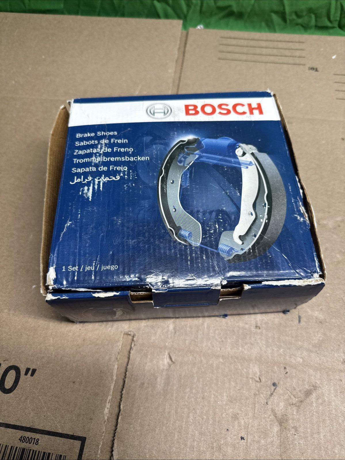 Bosch BS859 Blue Drum Parking Brake Shoe Set for Select Lexus ES250, ES300