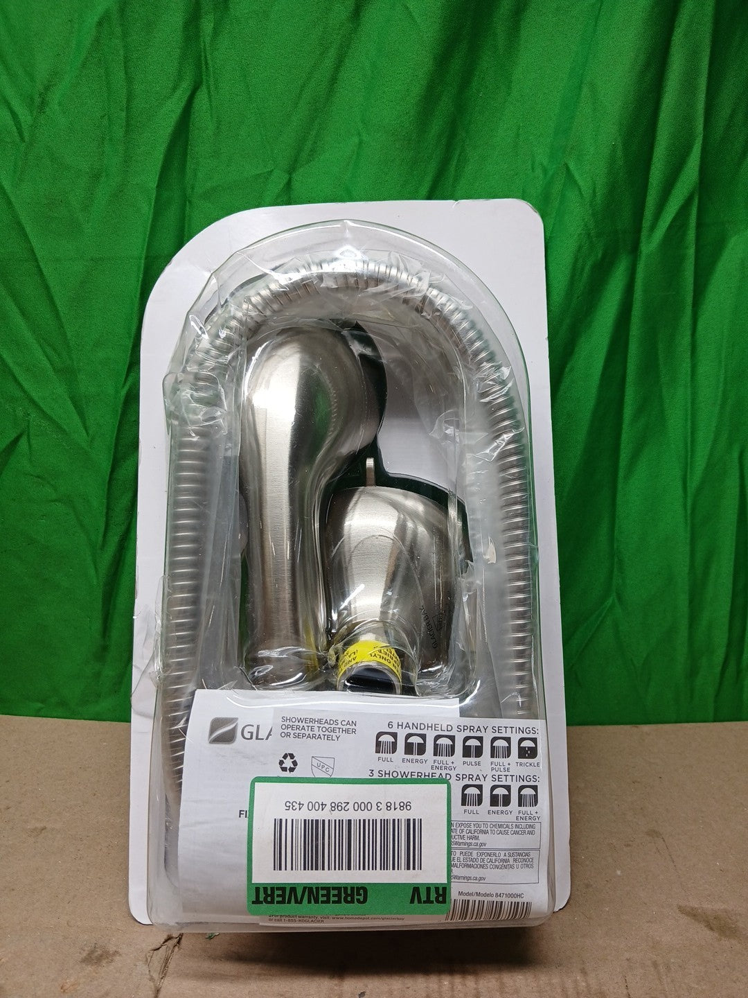 Glacier Bay 6-Spray Hand Shower and Showerhead Combo Kit in Brushed Nickel