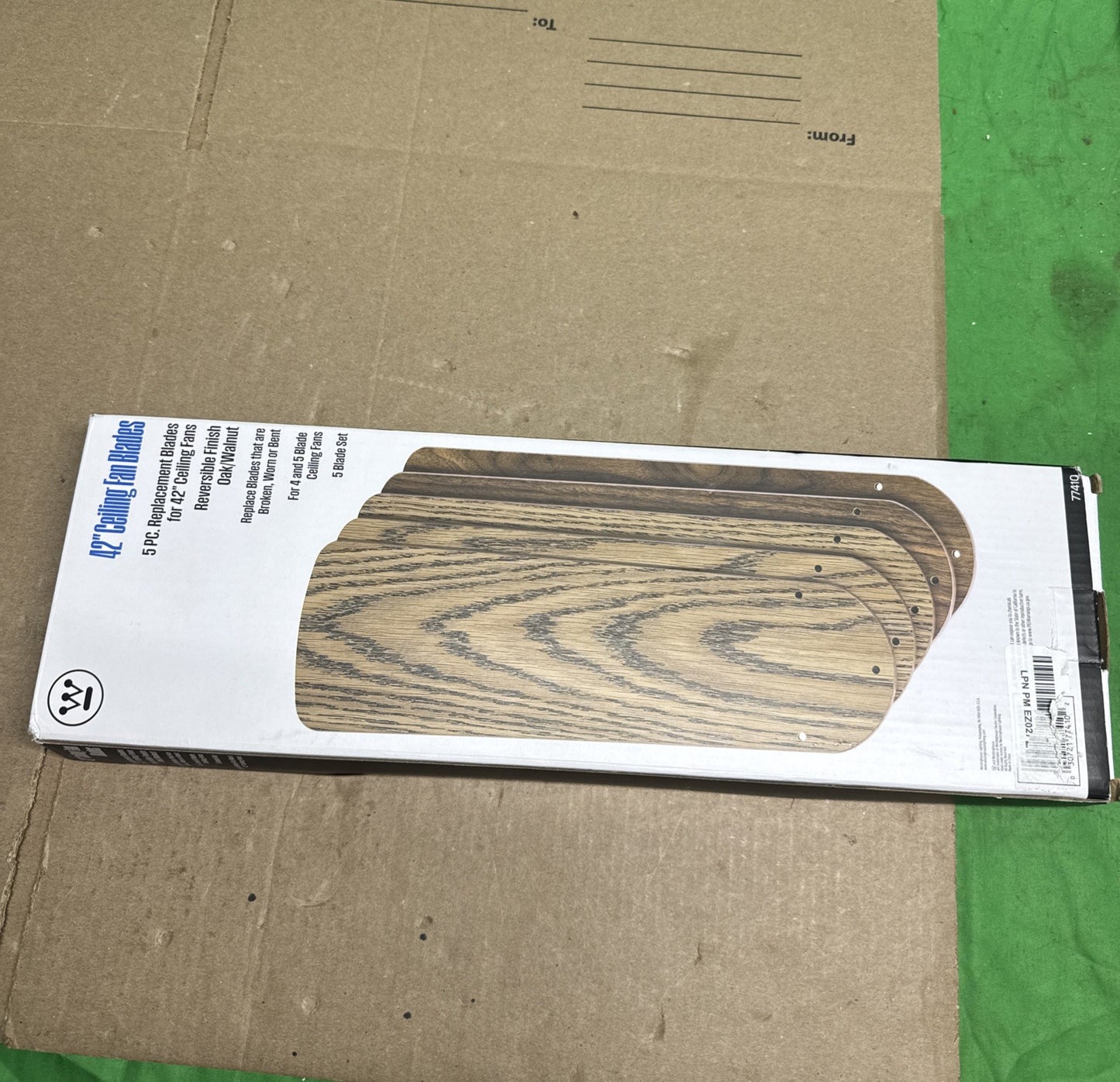 NEW Westinghouse 42" Oak/Walnut Replacement Ceiling Fan Blades 5 Pack Reversible