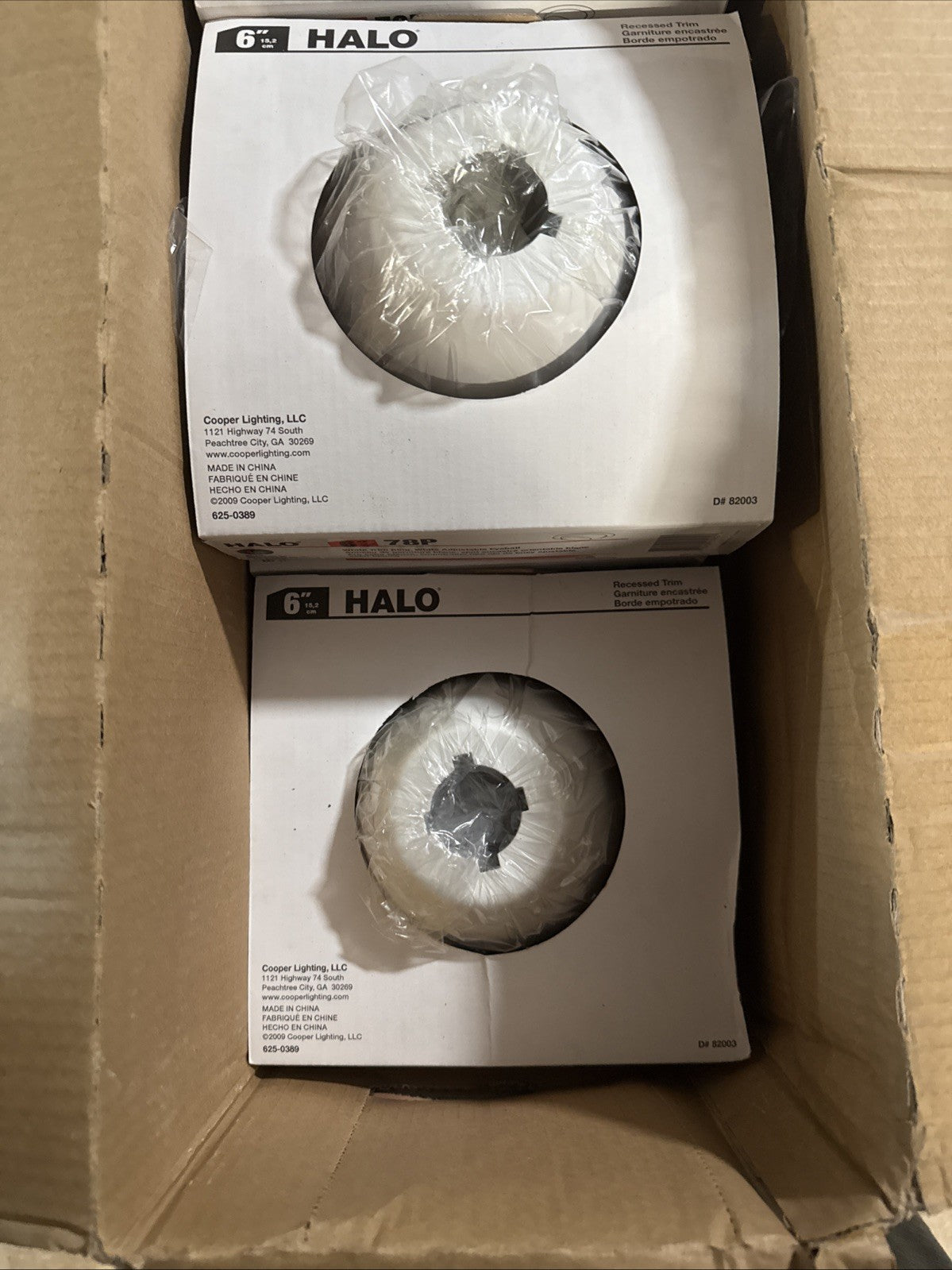 HALO 6" White Recessed Ceiling Light Trim with Adjustable Eyeball 6PK TRIM ONLY