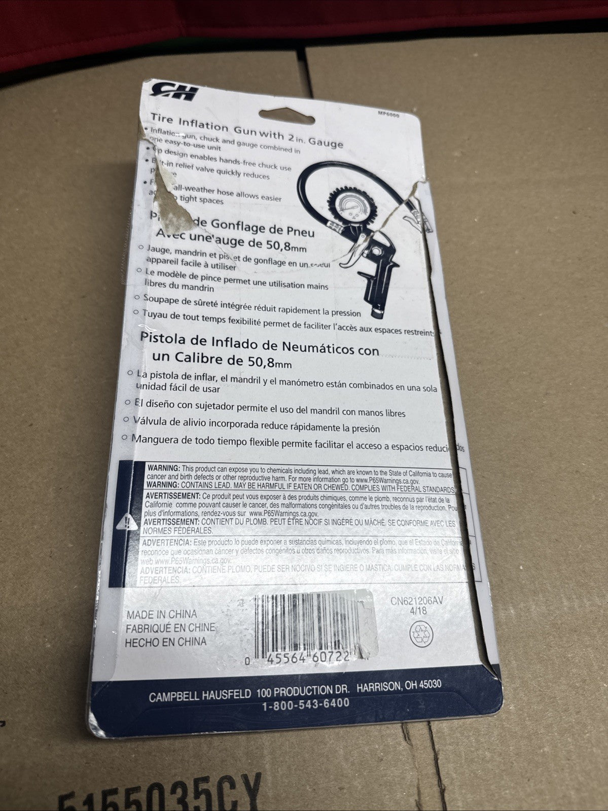 Campbell Hausfeld Tire Inflator, 3-in-1 Inflation Gun, with Gun, Locking Chuck