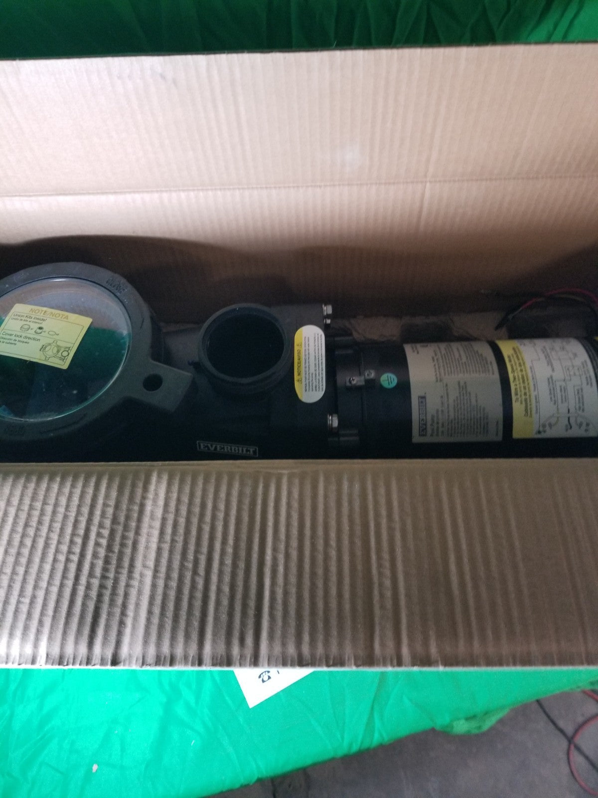 Everbilt Pool Pump Fan-Cooled Motor 1.5 HP 230V USED Does Not Have Unions