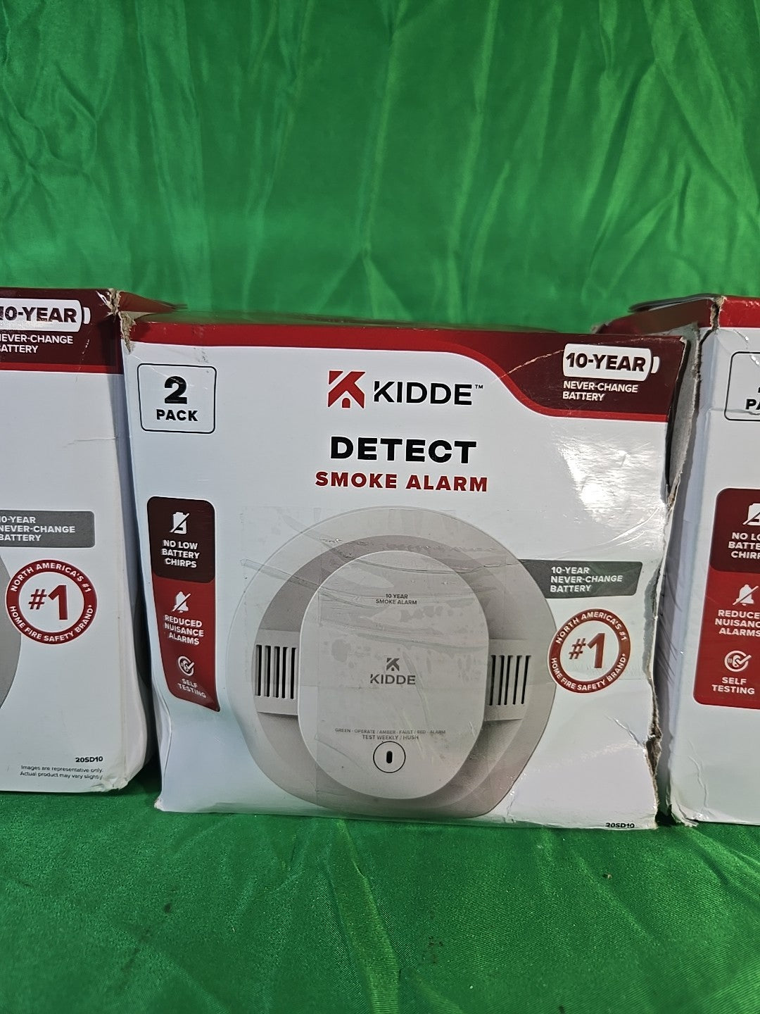 2 PACK Kidde Smoke Detector 10-Year Battery Powered LED Warning Light 20SD10